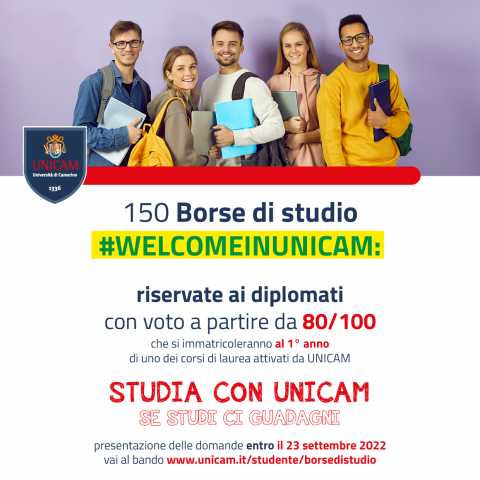 Borse di studio welcomeinunicam riservate alle matricole