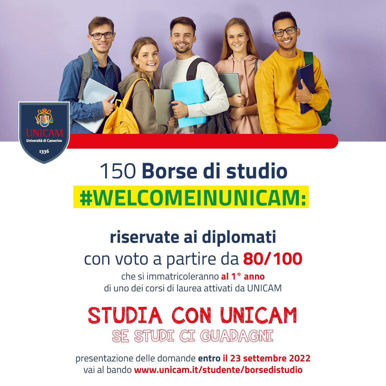 Borse di studio per matricole welcomeinunicam