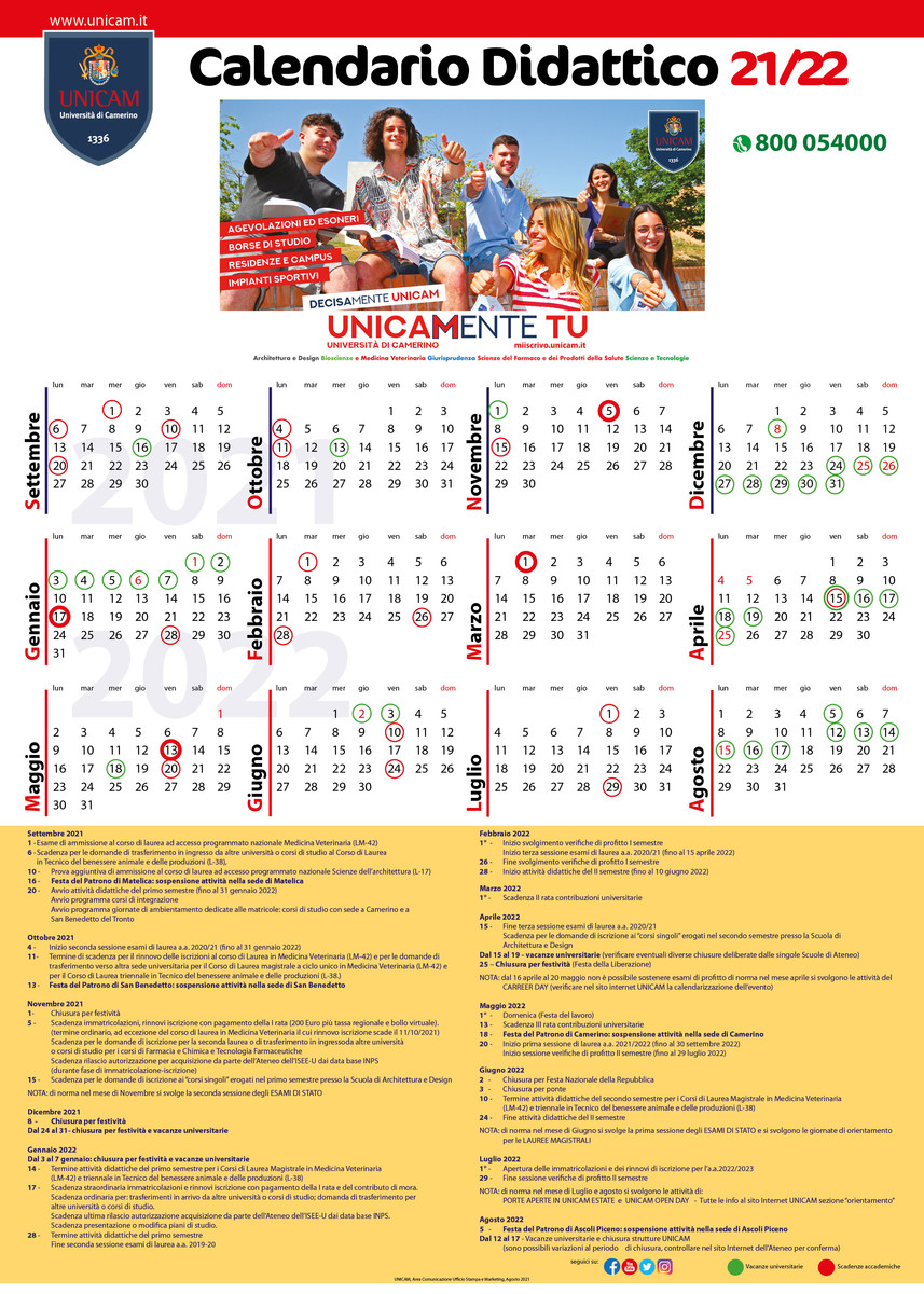 Calendario didattico 2021-2022