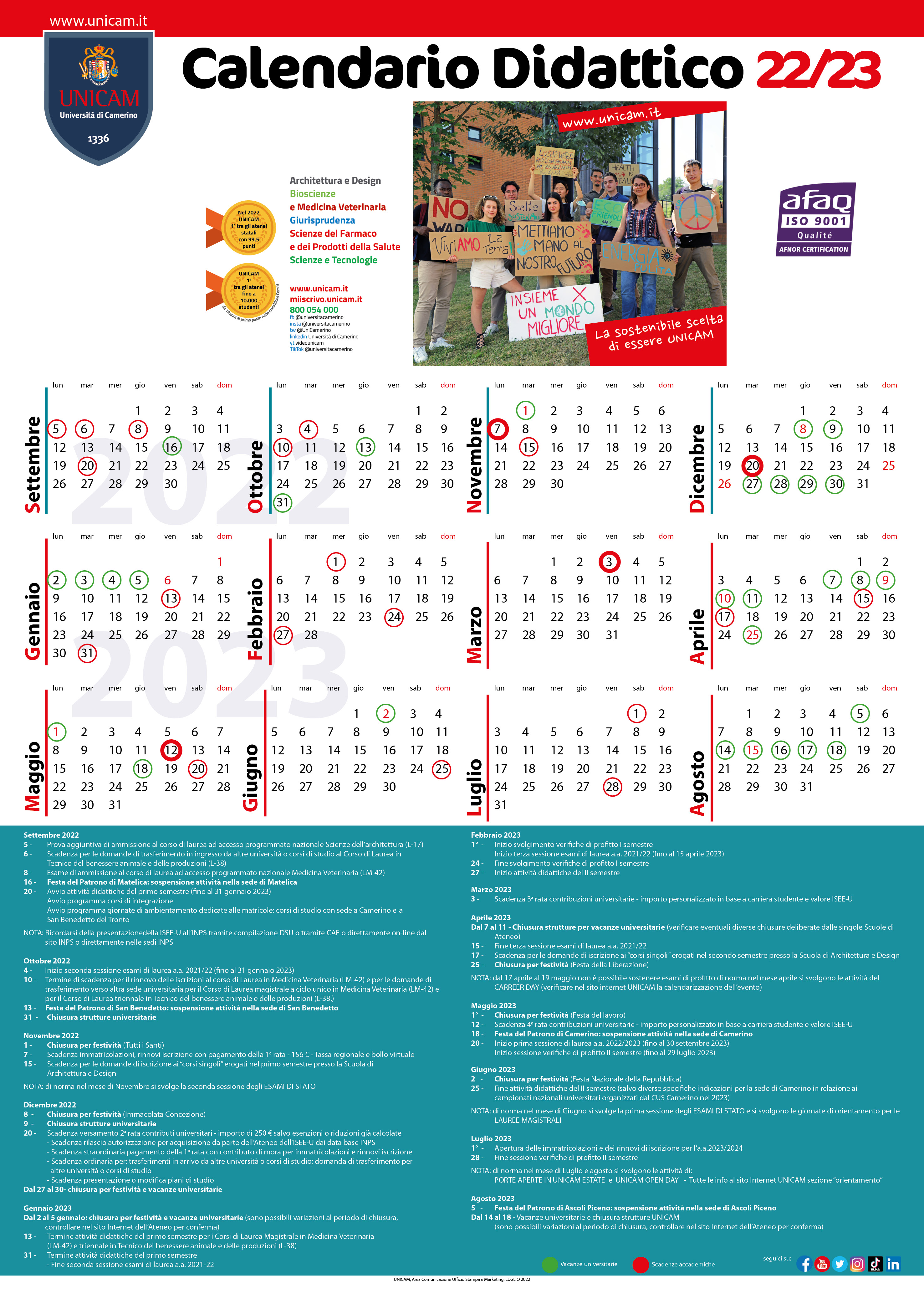 Calendario didattico 2022-23
