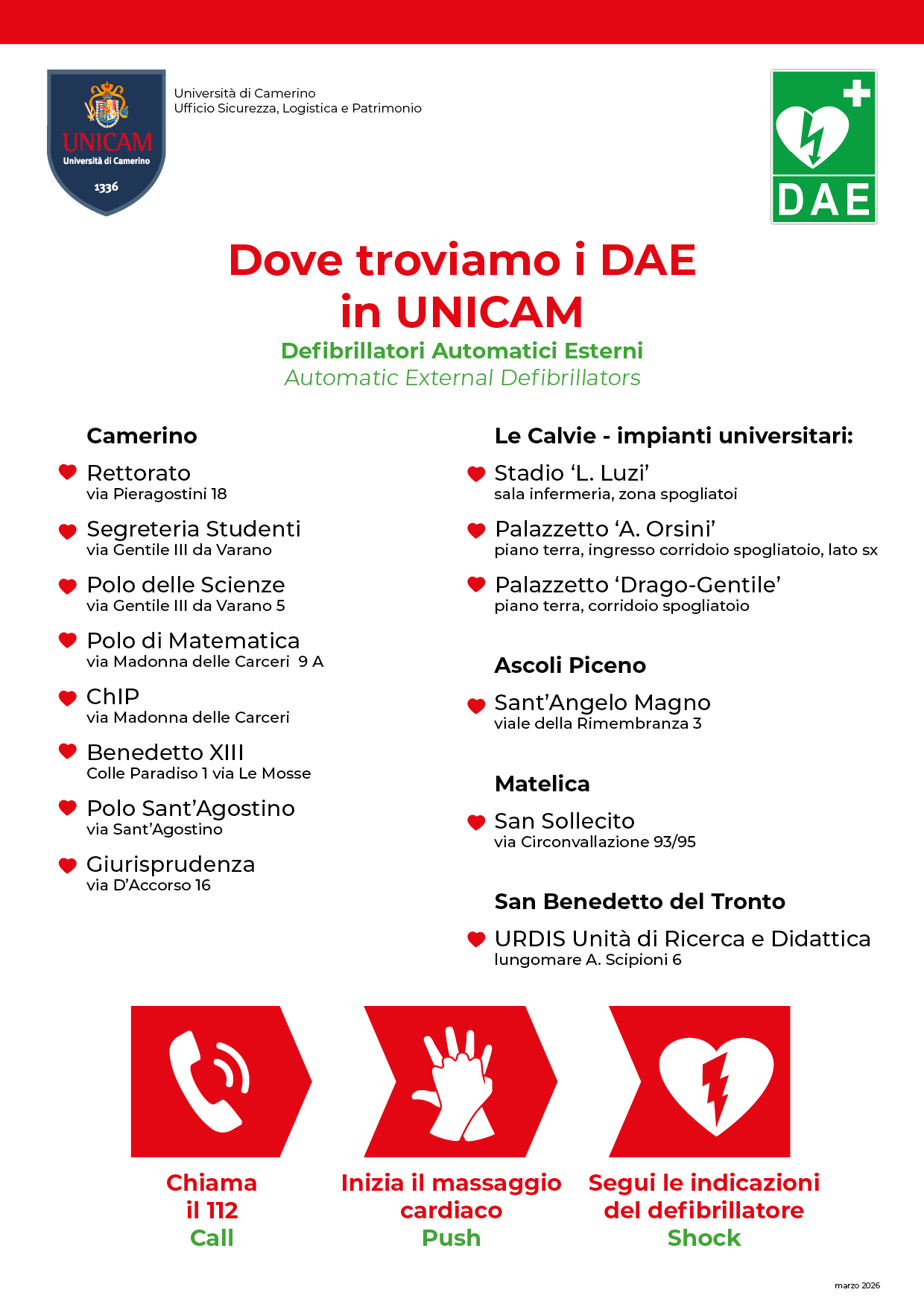 Dove troviamo i DAE  in UNICAM