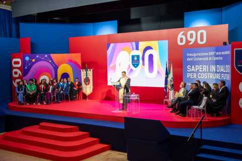 Un momento dell'inaugurazione del 690mo anno accademico
