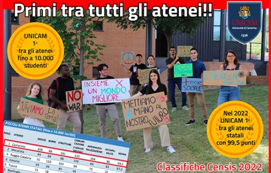 Unicam prima nelle classifiche censis Unicam prima nelle classifiche censis
